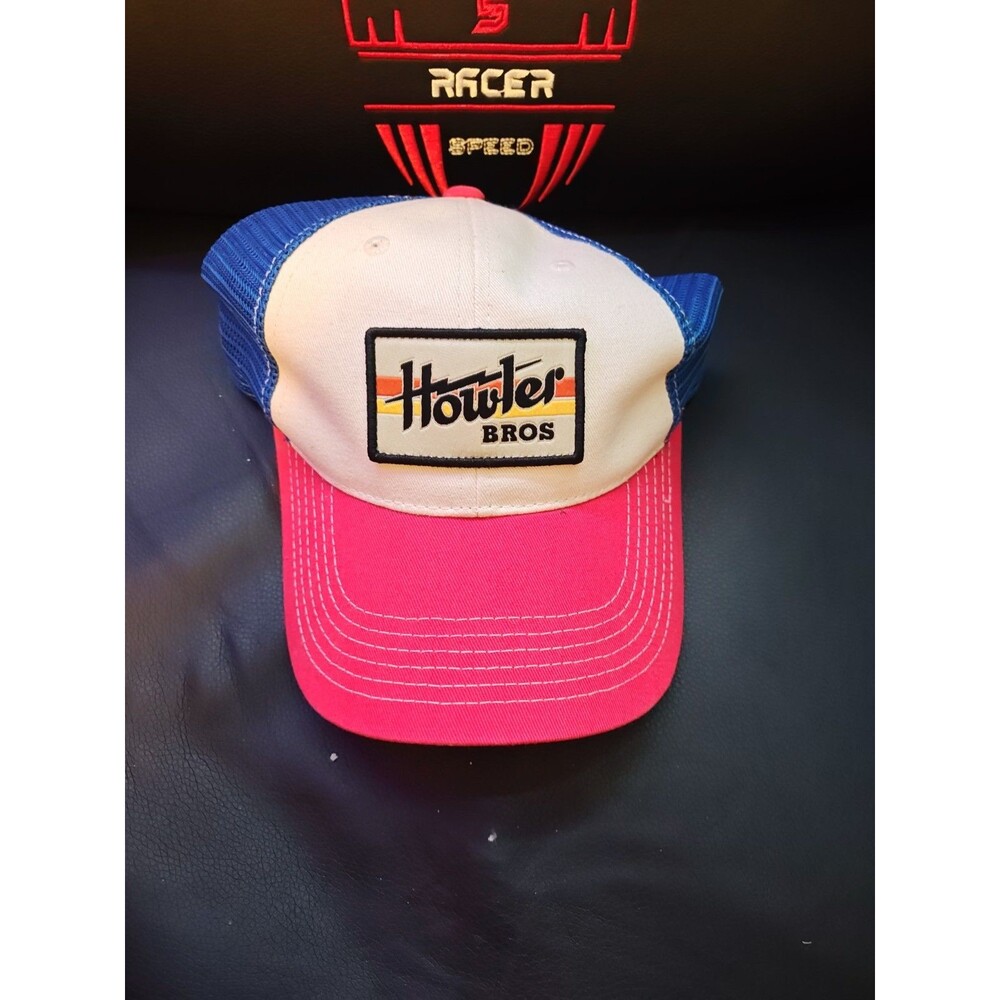 Howler Brothers Logo Trucker Hat Strap Back Cap Blue Red White Adult OSFA
